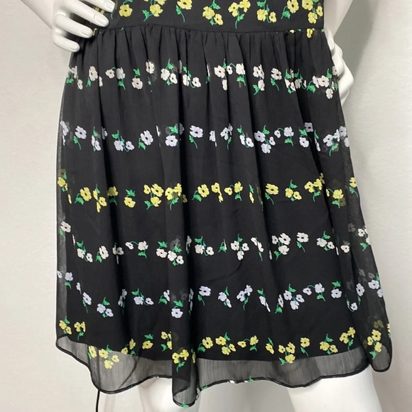 Ann Taylor NEW Black Floral Babydoll Mini Dress Size S - Picture 4 of 11